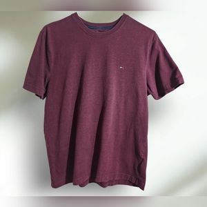 Tommy Hilfiger Small Logo Crewneck T-Shirt Burgundy Size Medium